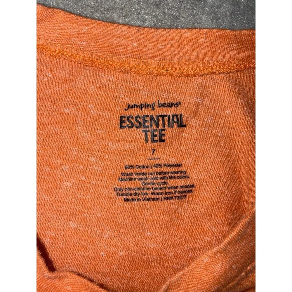 Jumping Beans Boys Size 7 Basic Crew Neck Short Sleeve Solid Orange T-Shirt